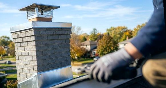 Bolting a stainless cap onto a block chimney